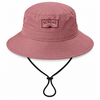 Chapeau de pêcheur personnalisé avec logo brodé, large bord, sangle de menton réglable, unisexe, adulte, vente en gros, chapeaux en coton