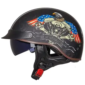 SUBO Japan Style Half Face Schwarzer Helm Jet Open Face Motorrad helm