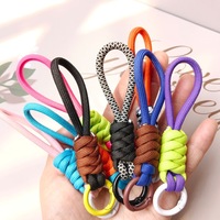 Cordon de téléphone portable noué assorti aux couleurs, cordon court tressé créatif pour porte-clés, anneau amovible anti-perte 12CM