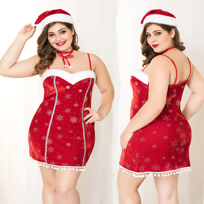 Adult fat women naughty sexy nude santa holiday party outfits cosplay inflatable christmas girl costume adults for women