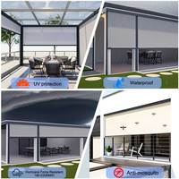 Pergola motorisée personnalisée avec télécommande Écrans électriques étanches Moustiquaire à fermeture éclair pour clôture Écran solaire intégré pour maison