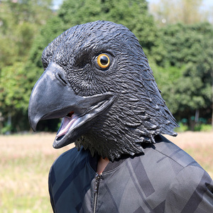 Masque en latex Black Eagle, taille unique, couvre-chef animal pour fête d'Halloween, accessoires de costume cosplay - Product Image 4