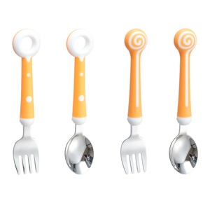 <strong>Children's</strong> Spoon Fork Flatware Set <strong>Cutlery</strong> Model 316 Stainless Steel Anti-drop Cartoon Baby Feeding Complementary Food Scraping - Product Image 5