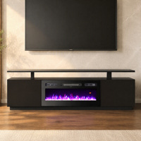 Support TV Moderne avec Télécommande et 3 Couleurs de Flamme, Fausses Cheminées Électriques pour la Maison - Vente en Gros
