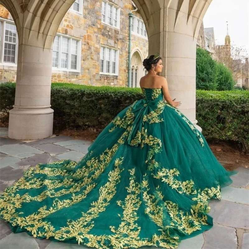 sachin and babi light blue dress Emerald Green Quince Dresses💚 Moda 2000 main image 0