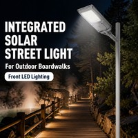 Lampu Jalan Tenaga Surya Terintegrasi 500W dengan Remote Control, Sensor Senja-ke-Siang, Bodi ABS IP38 untuk Jalan Raya dengan Baterai Lithium