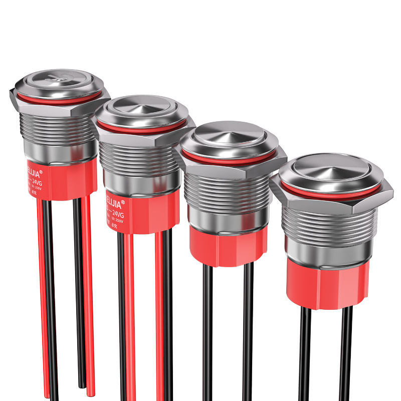 20A High-Power Brass IP67 Waterproof 2NO2NC Mechanical Head Full Illuminated Screw Terminal LED Industrial Control Button Switch