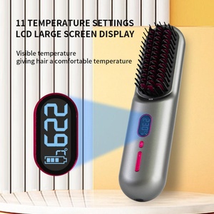 Brosse lissante sans fil rechargeable par USB, compacte et portable, peigne électrique pour lisser les cheveux, pour usage domestique - Product Image 5