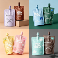 Pochette à bec verseur personnalisée 50ml 250ml, finition métallique mate, pour liquides, recharge liquide, emballage