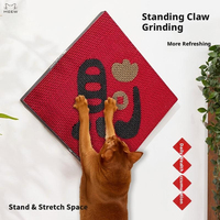 Griffoir mural pour chat avec motif Fu chinois, rouge du Nouvel An chinois, en carton ondulé avec Velcro pour chats d'intérieur