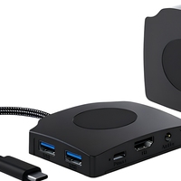 USB-C 8-in-1 Docking Hub PD3.0 USB 3.0 Perangkat Pengambilan Video Input Audio untuk Siaran Langsung