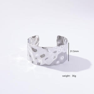 Women's Stainless Steel 18K Gold Plated Flower Open <b>Bangle</b> <b>Bracelets</b> For Summer Fashion Jewelry - Product Image 4