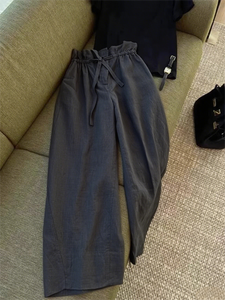 <span class=keywords><strong>Pantaloni</strong></span> estivi da <span class=keywords><strong>donna</strong></span> <span class=keywords><strong>con</strong></span> lacci larghi larghi da <span class=keywords><strong>donna</strong></span> <span class=keywords><strong>pantaloni</strong></span> Palazzo a <span class=keywords><strong>vita</strong></span> alta <span class=keywords><strong>con</strong></span> cintura elastica - Product Image 4