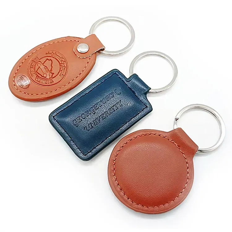 Promotional Wholesale Personalized Engrave Name Business Blank Keyring Key Chain Car Brand Logo Custom Metal PU Leather Keychain