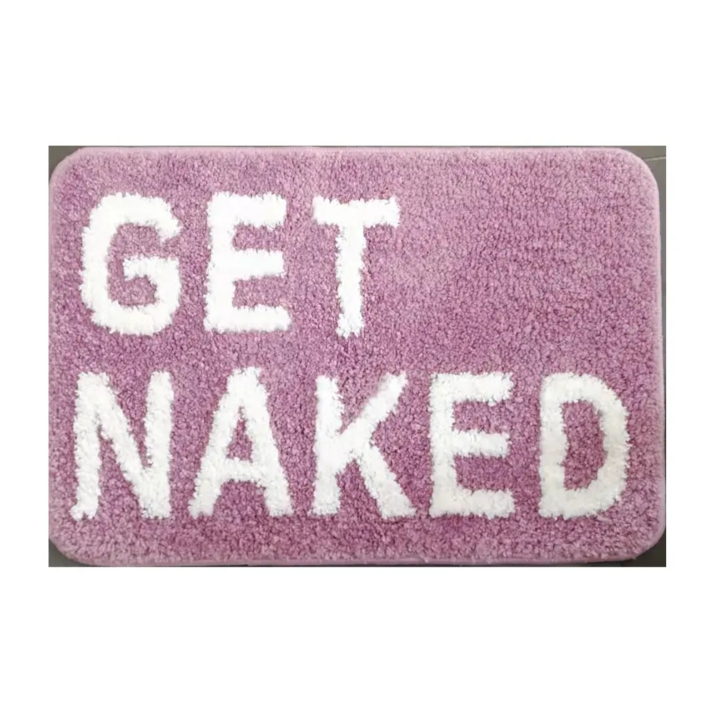 2022 latest design microfiber funny bathroom mat anti slip custom get naked bath rugs