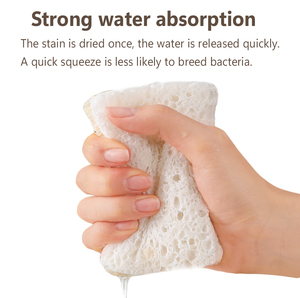 6 Pcs Regular Shape Wood Pulp Cellulose Loofah <b>Sponge</b> Absorbent Kitchen Cleaning Scrub <b>Sponge</b> for Dish Washing - Product Image 5