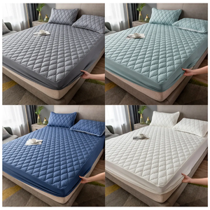 Không thấm nước thoáng khí dày chần nệm bảo vệ bìa chống Mite chống vi khuẩn được trang bị tấm ga trải giường không có vỏ gối - Product Image 1