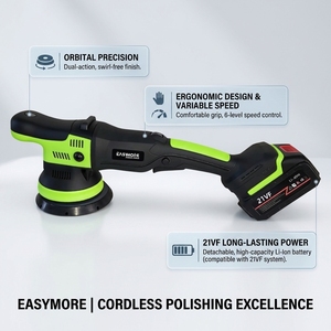 Polisseuse <span class=keywords><strong>de</strong></span> <span class=keywords><strong>voiture</strong></span> à double action 21V DC sans balais, rechargeable, 400W, vitesse constante, excentrique 15/21mm, antichoc - Product Image 2