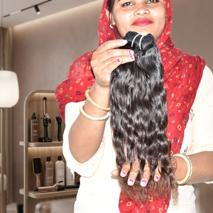 Cheveux indiens vierges Remy alignés sur les cuticules du Tamil Nadu, bouclés crépus, trame double tissée à la machine, couleur naturelle - Product Image 6