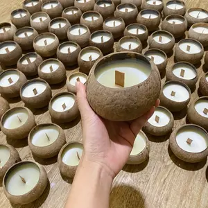 Mangkuk Tempurung Kelapa untuk Lilin Beraroma Dekorasi Hadiah Ulang Tahun Kamar Tidur Dupa Rumah