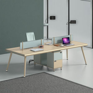 Escritorio de oficina directo de fábrica para 4 personas, entornos de trabajo contemporáneos, características de mesa de ordenador de diseño ergonómico para mayor comodidad - Product Image 3