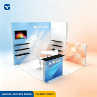 Stand d'exposition OEM 10x10 pieds pour événements et salons professionnels, avec éclairage LED intégré et bannière SEG rétroéclairée
