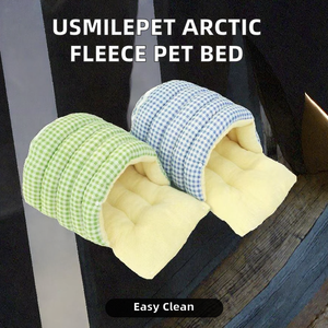 USMILEPET Gestreiftes Faltbares Modernes Arktisches <span class=keywords><strong>Fleece</strong></span> Tragbares Haustierbett für Katzen & Hunde Maschinenwaschbar Geschlossenes Design - Product Image 1
