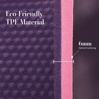 Tapis de yoga TPE personnalisé avec logo, 6 mm, bicolore, tapis d'exercice professionnel, ensemble de 5 pièces, de l'usine MJD, certifié SGS
