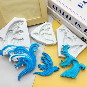 Molde de silicona ondulado hecho a mano DIY pastel de Chocolate chino Mousse pegamento de gota decorativo molde de yeso de resina desechable horno seguro - Product Image 3