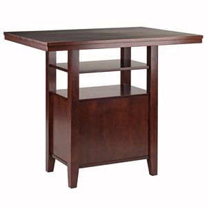 DB Albany <b>Walnut</b> High <b>Table</b> with Cabinet Elegant Dining Solution - Product Image 5