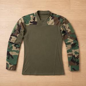 Custom Wholesale High Quality Breathable Camouflage Print Utility Outdoor Zipper Pocket Men's Long Sleeve T <b>Shirt</b> for Men - Product Image 1