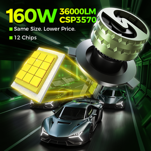 หลอดไฟหน้า LED 36000Lm HB4 6500K 9006 160W คุณภาพสูงหลอดไฟหน้า LED รับประกัน1Y ท่อทองแดงรูปแบบการจัดการ - Product Image 2