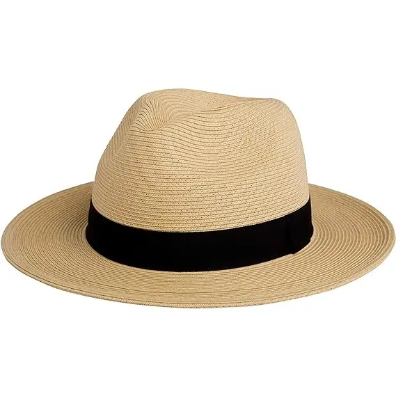 Erkekler için özel UPF 50 + yaz plaj doğal hasır şapka