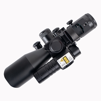 Lunette de visée télescopique Howie Optics 2.5-10x40 avec éclairage laser rouge/vert à 5 niveaux et mini viseur point rouge pour la chasse sur rail de 20/21 mm