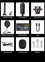 Ensemble Carte Son BM 800 Professionnel Dj18 Micro Condensateur BM800 pour Enregistrement Studio Karaoké Podcast