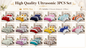 Juego de Ropa de Cama Ultrasónica de Lujo de 3 Piezas, Tamaño King, con Estampado, Disponible en Stock, Venta al Por Mayor - Product Image 3