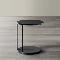Table basse en marbre naturel poli sur mesure avec plateau en dalle et structure métallique, vente en gros pour projets de villas et d'hôtels, OEM