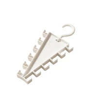 Porte-serviettes mural en plastique double face en forme de V, organisateur de rangement multifonctionnel pour dortoir, trois rangées de crochets pour vêtements et chapeaux