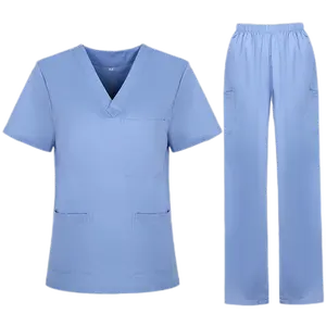 520041 En Stock, pantalones apilados de algodón y poliéster, uniformes de enfermera para el hogar, uniformes de enfermería, Tallas grandes