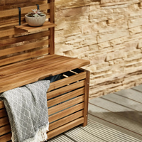 Bac à plantes d'extérieur en bois écologique et durable avec treillis pour plantes grimpantes, étagère-banc pour balcon et étagères de rangement avec drainage