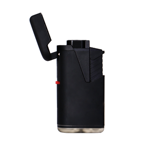 Briquet électronique rechargeable en plastique à double flamme tendance, coupe-vent, à ouverture rabattable - Product Image 2