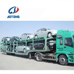 Mechanical suspension with 3-pcs leaf spring 2 axle double deck Auto Transporting Car Carrier Semi-trailer excavator semitrailer