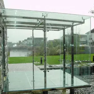 商業用または住宅用サンルーム用のフレームレスクリアラミネート強化ガラス