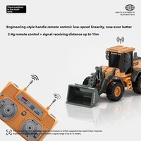 Mini Bulldozer a Escala 1:64 con Control Remoto, Modelo Eléctrico de Ingeniería en Metal, 2.4G, Listo para Usar, Alcance de 30M, Interior/Exterior