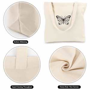 Blank Cotton Canvas <b>Shopping</b> Handbag <b>Tote</b> <b>Bag</b> Gift <b>Tote</b> <b>Shopping</b> <b>Bag</b> for Beach Canvas <b>Tote</b> <b>Bag</b> Plain - Product Image 3
