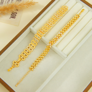 Pulsera de Cadena con Circonitas YB334 de Little Bee Jewelry, Diseño Italiano Elegante, Chapado en Oro de 21k, Antideslustre, Tendencia 2026 - Product Image 4
