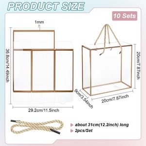 Bolsa de regalo de PVC transparente Caja de embalaje de plástico transparente Marco rígido Bolsa de mano con asa de cuerda Bolsa de almacenamiento de exhibición - Product Image 2