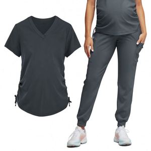 Uniformes Médicos Unisex Color Vino Tinto para Enfermeros/Doctores, Modelo OEM, Uniformes Médicos Tipo Jogger al por Mayor para Uso Hospitalario, Ropa para Embarazadas - Product Image 4
