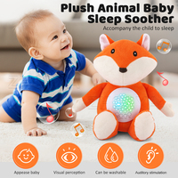 Peluche renard douce et rembourrée Zhorya avec bruit blanc et lumière, jouet musical apaisant pour bébé, peluche pour favoriser le sommeil