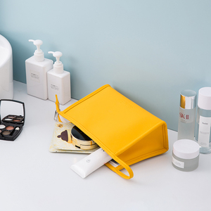 Neceser de viaje para mujer, bolsa de cosméticos de color puro, fácil de llevar, elegante, de calidad previa, venta al por mayor - Product Image 5